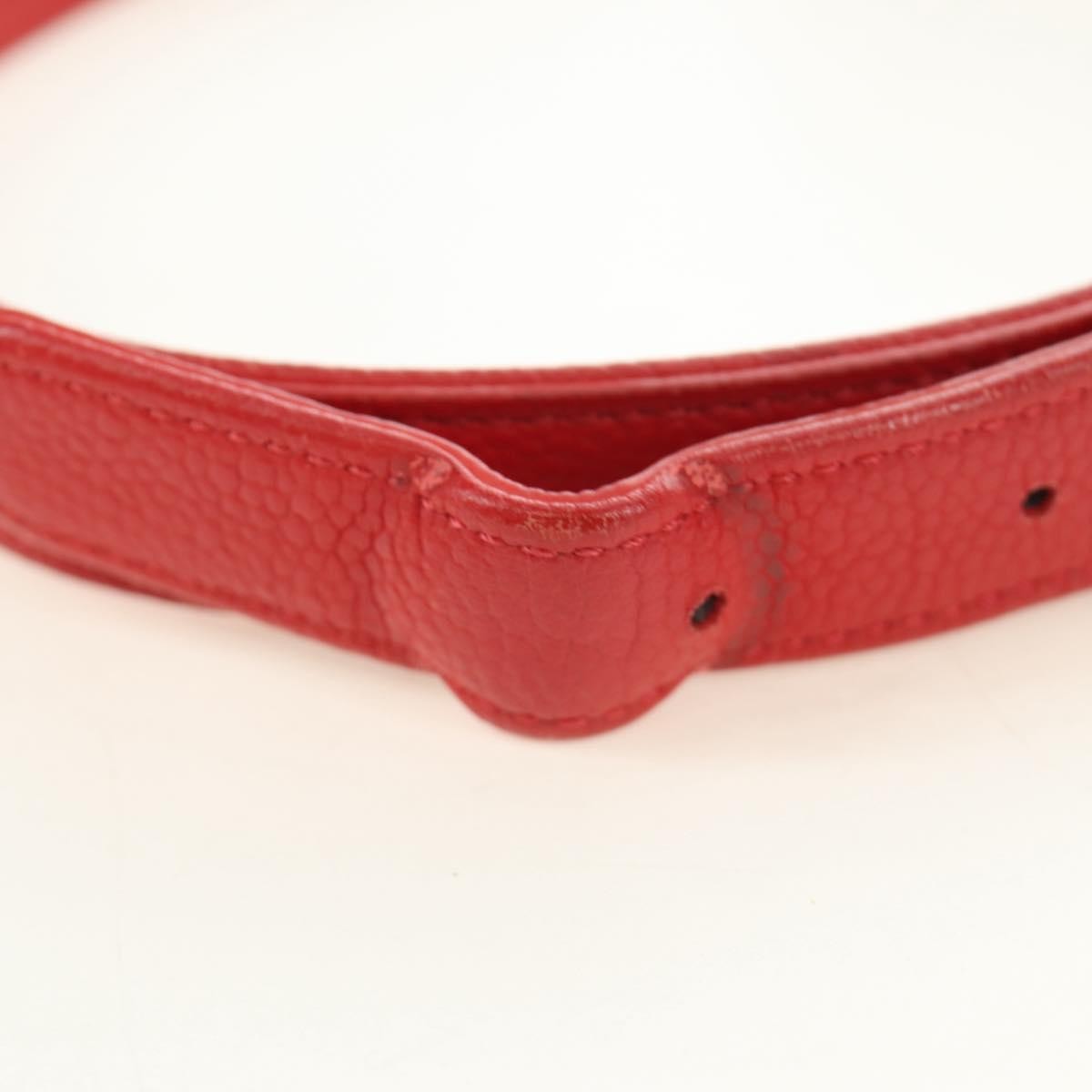 Chanel Chic Affinity Belt Stitched Caviar Red Leather Shoulder Bag Bag (Pre-Owned)