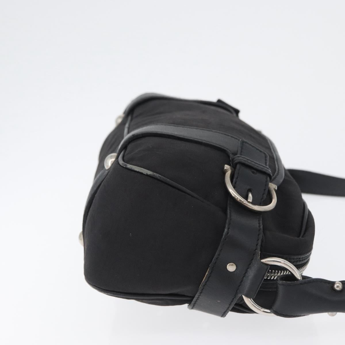 Salvatore Ferragamo Gancini Canvas Black Canvas Shoulder Bag Bag (Pre-Owned)