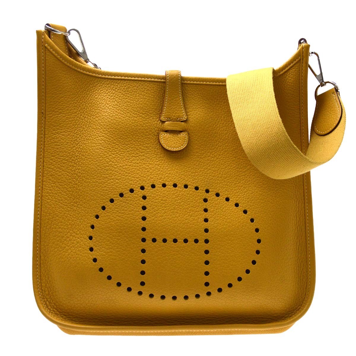 Hermes Evelyne Clémence Yellow Leather Shoulder Bag Bag (Pre-Owned)