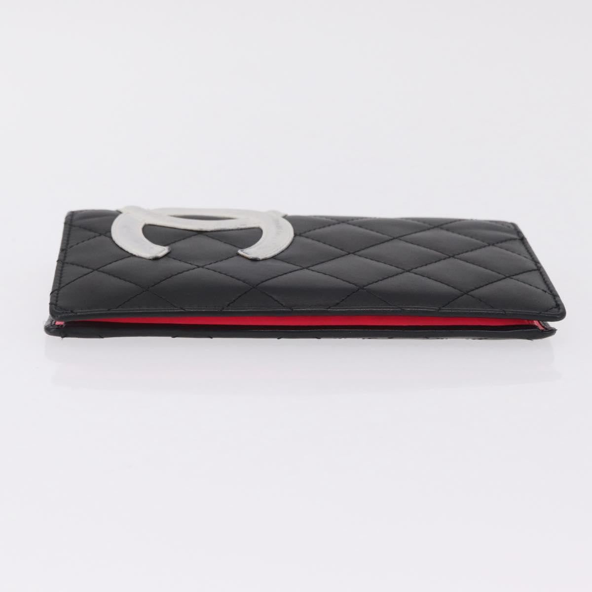 Chanel Cambon Bifold Quilted Calfskin Black Leather Wallets Accessory (Pre-Owned)