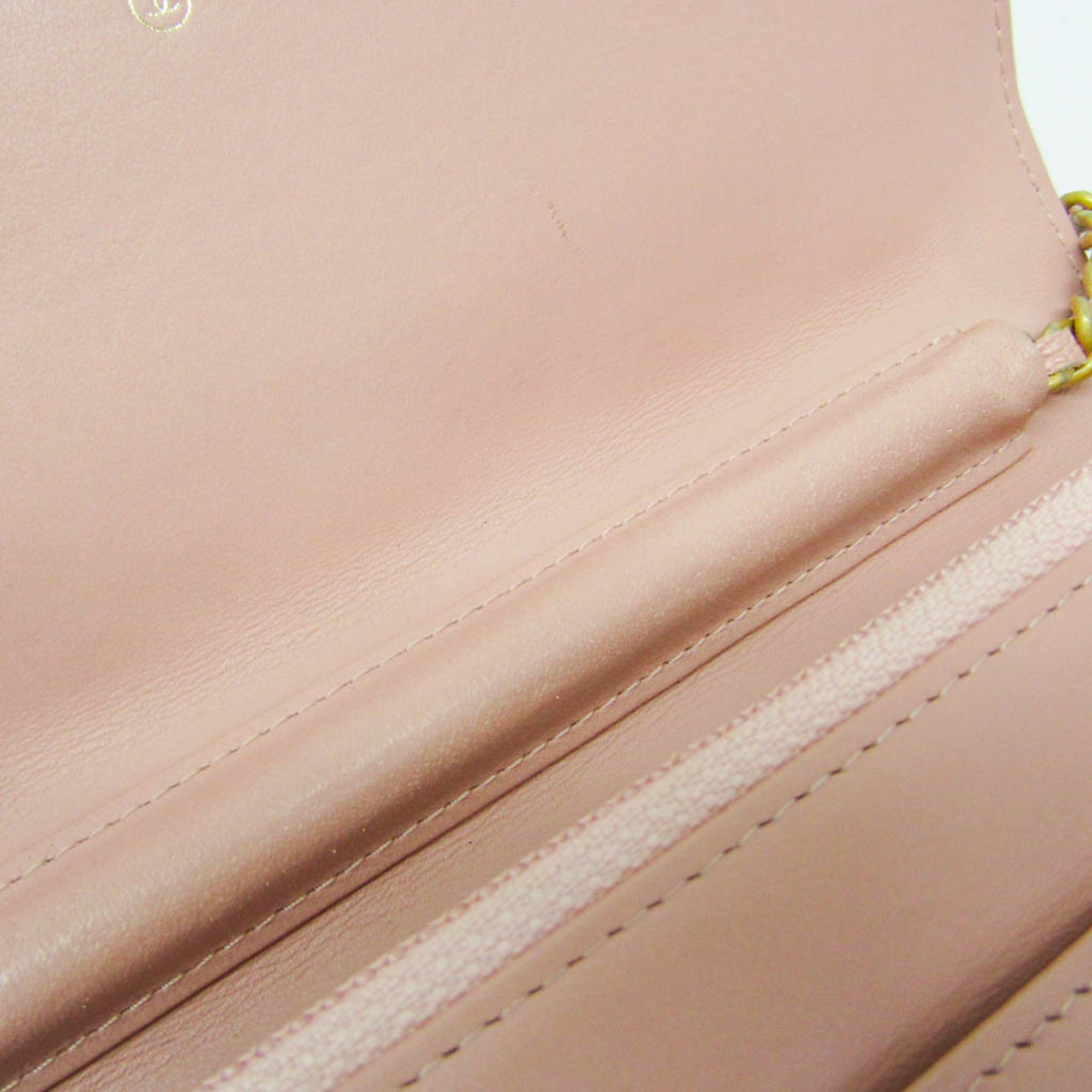 Chanel Boy Wallet On Chain Quilted Caviar Pink Calfskin Wallets Accessory (Pre-Owned)