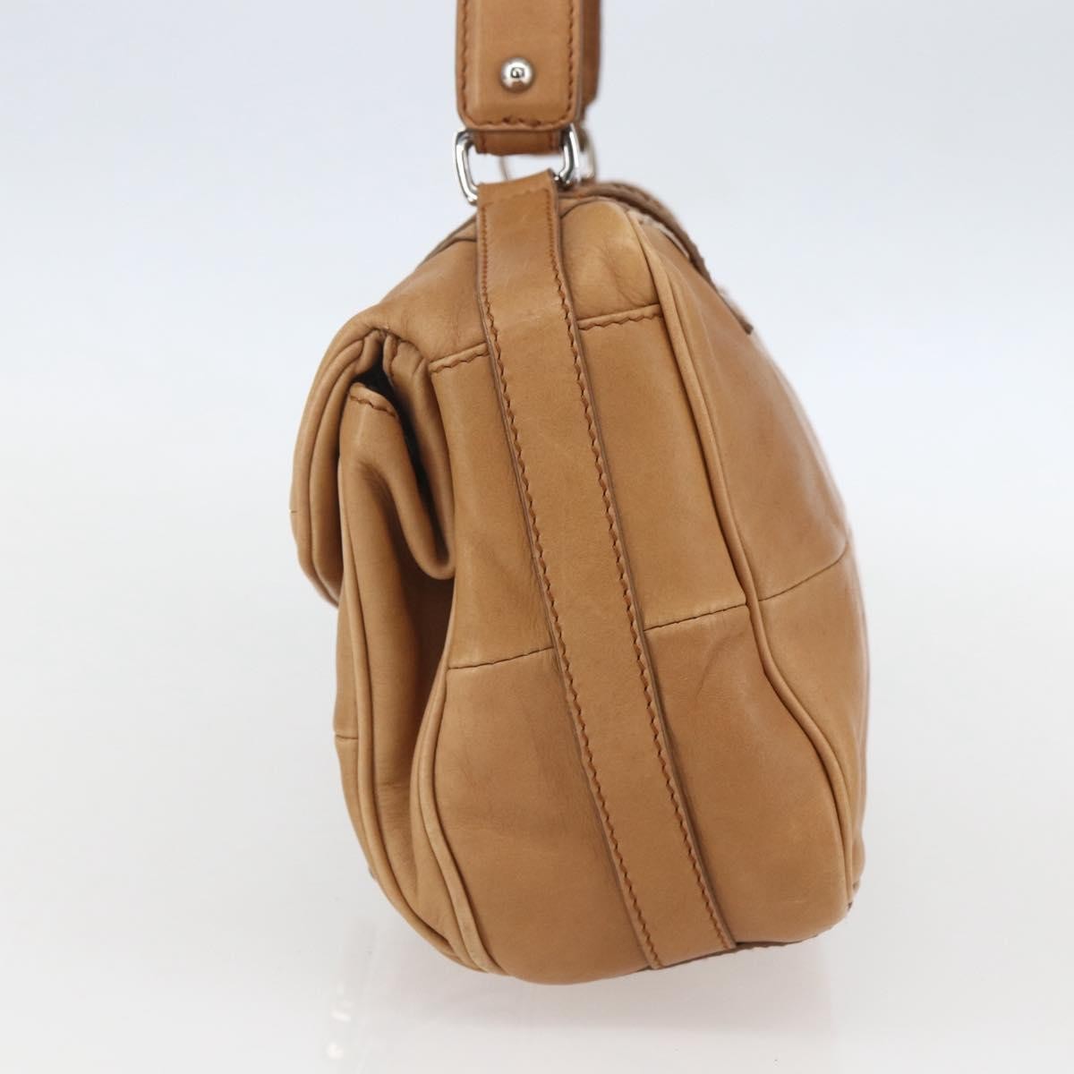 Salvatore Ferragamo Gancini Leather Brown Leather Shoulder Bag Bag (Pre-Owned)