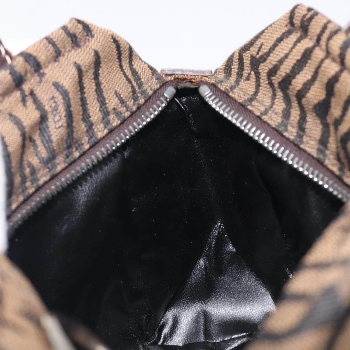 Fendi Handbag Canvas Brown Canvas Handbag (Pre-Owned)