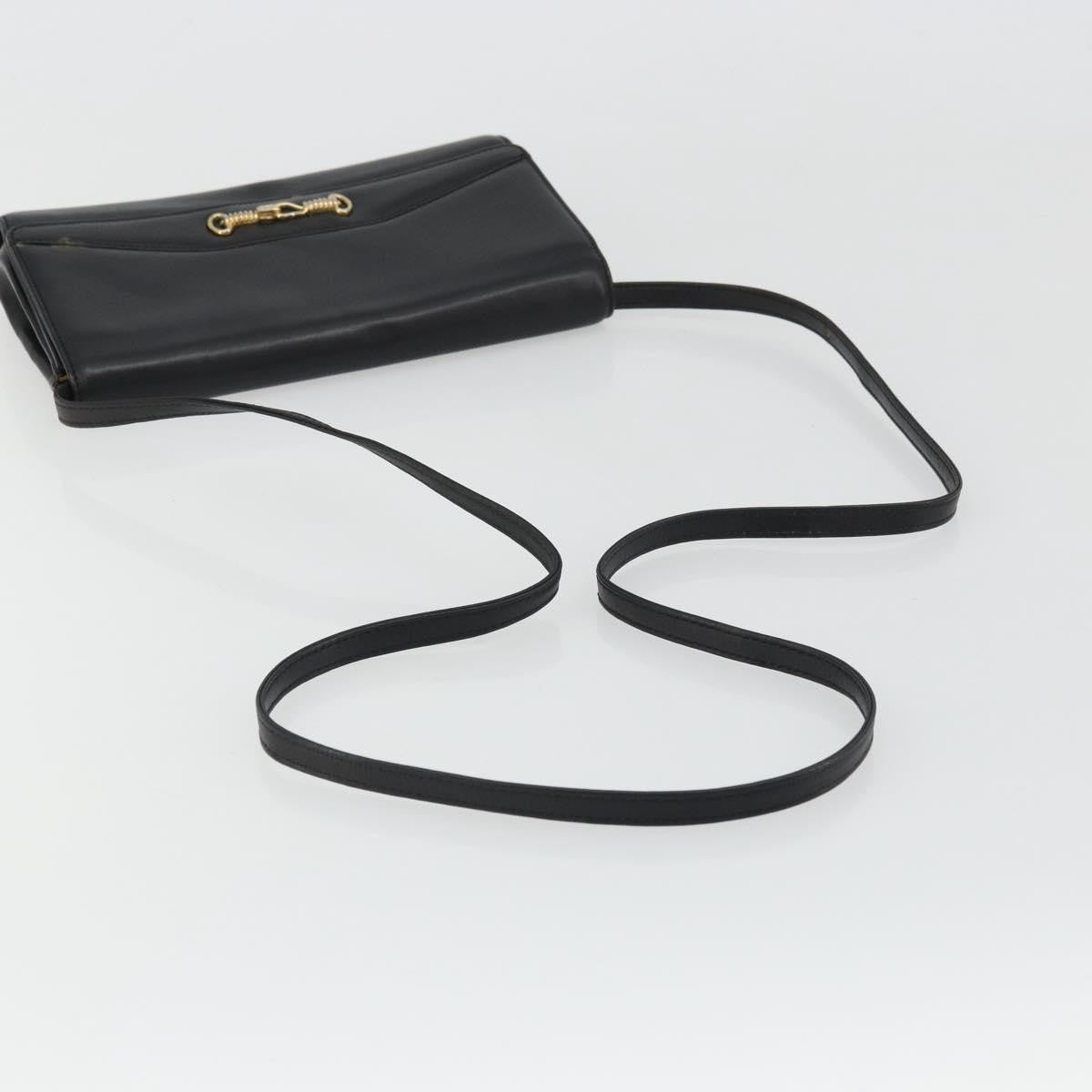 Celine Vintage Horsebit Sling Leather Black Leather Shoulder Bag Bag (Pre-Owned)