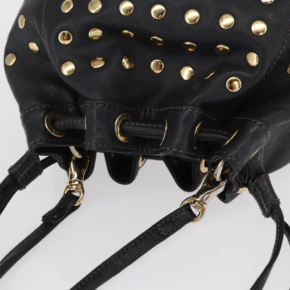 Burberry Blue Label Leather Black Leather Shoulder Bag Bag (Pre-Owned)