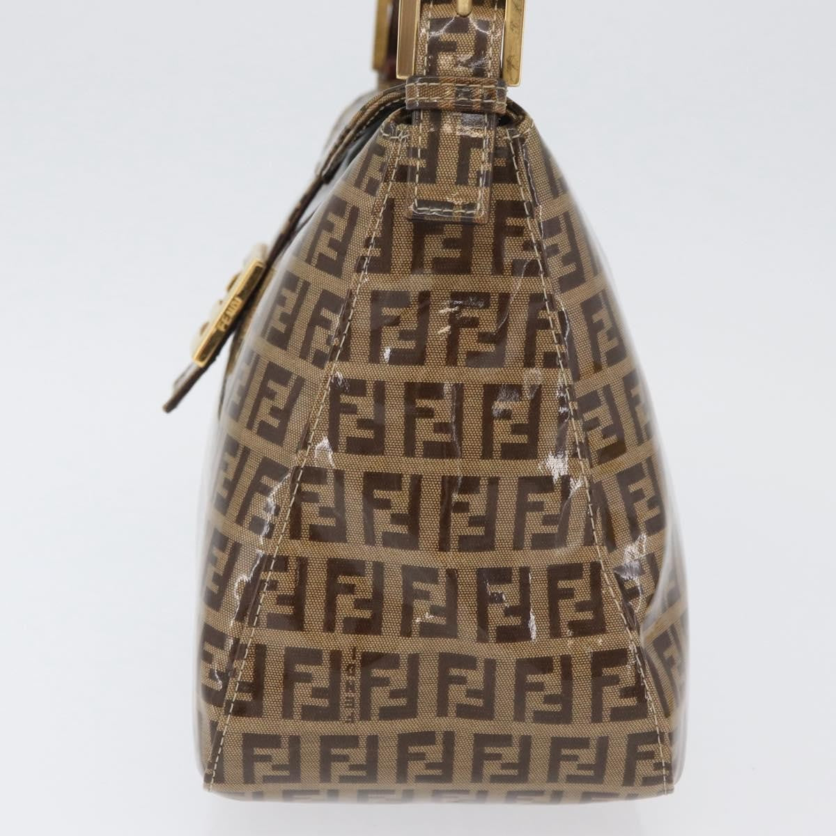 Fendi Mamma Baguette Zucchino Canvas Beige Canvas Shoulder Bag Bag (Pre-Owned)