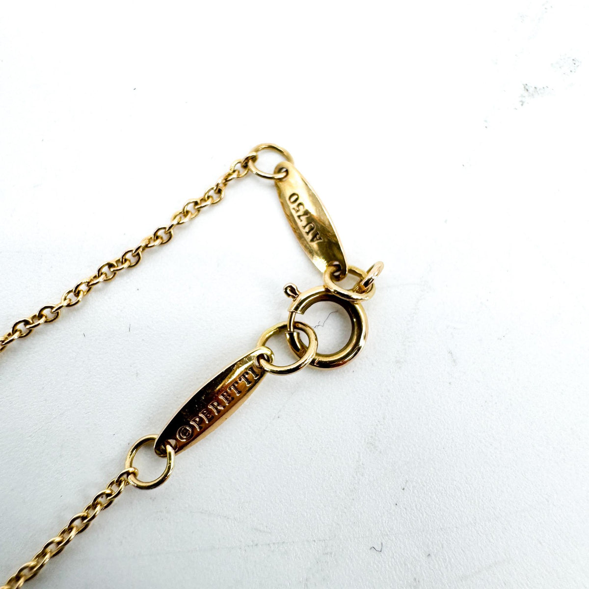 Tiffany & Co. Elsa Peretti Diamonds By The Yard Pendant 18K Yellow Gold With Diamond Gold Yellow_Gold Necklace Jewelry (Pre-Owned)