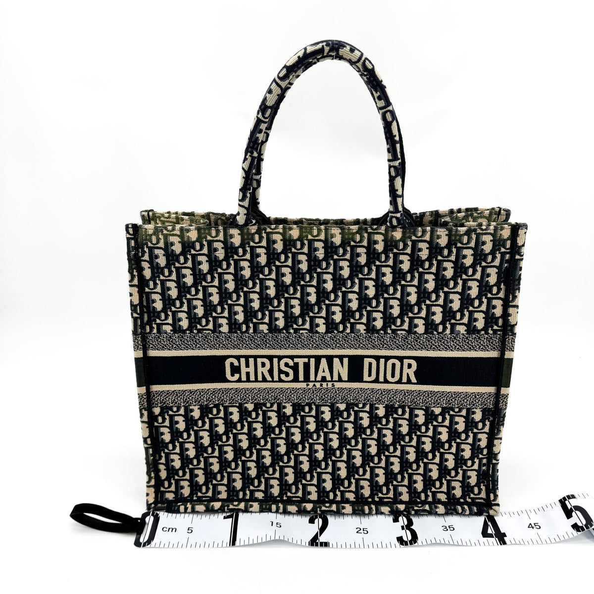 Christian Dior Book Oblique Canvas Navy Canvas Tote Bag Bag (Pre-Owned)