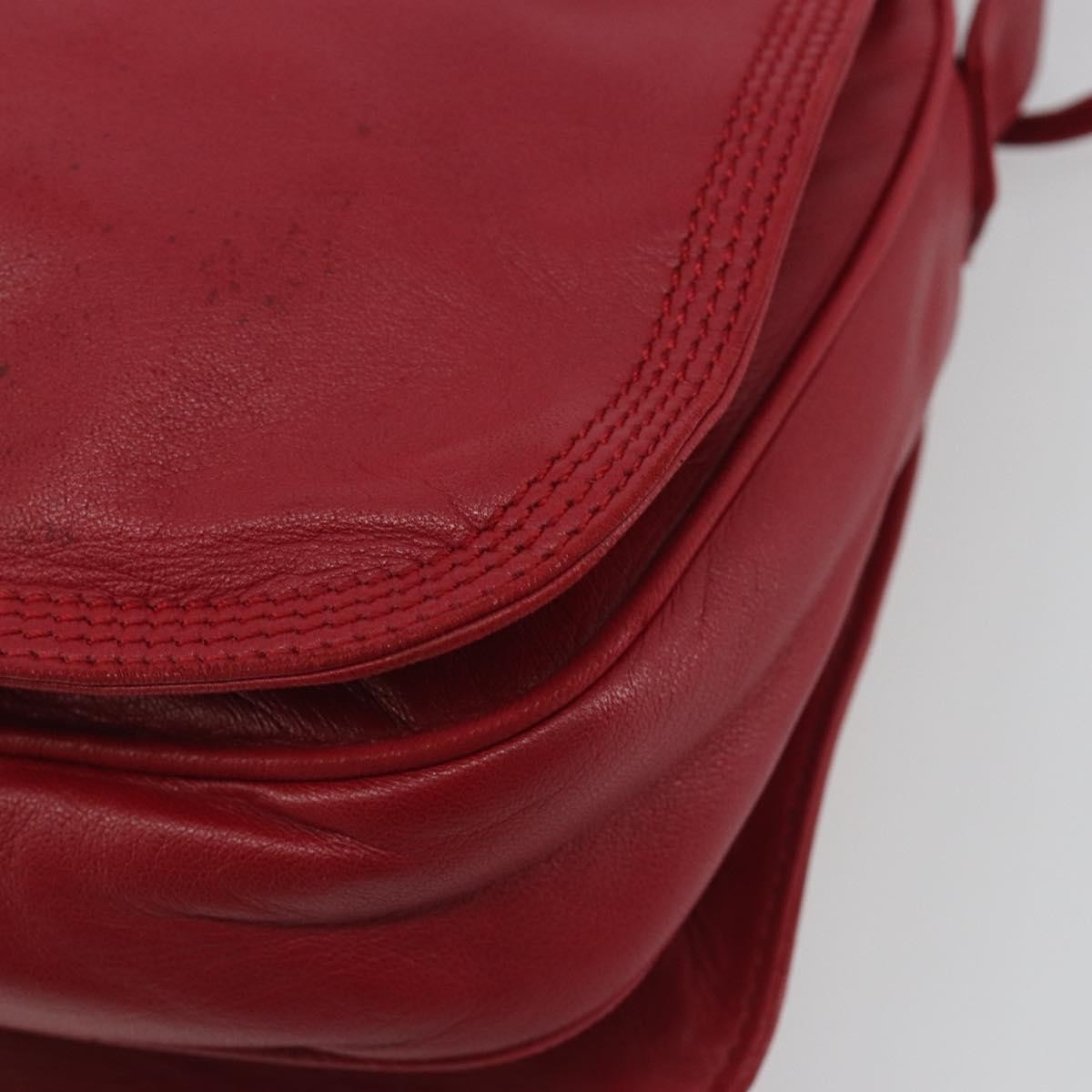 Loewe Anagram Leather Red Leather Shoulder Bag Bag (Pre-Owned)