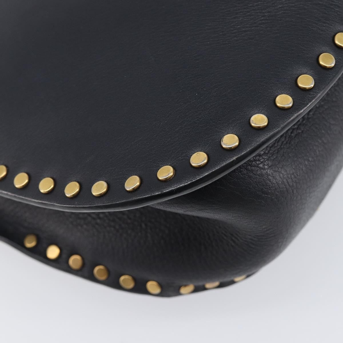 Chloe Hudson Studded Leather Black Leather Handbag (Pre-Owned)