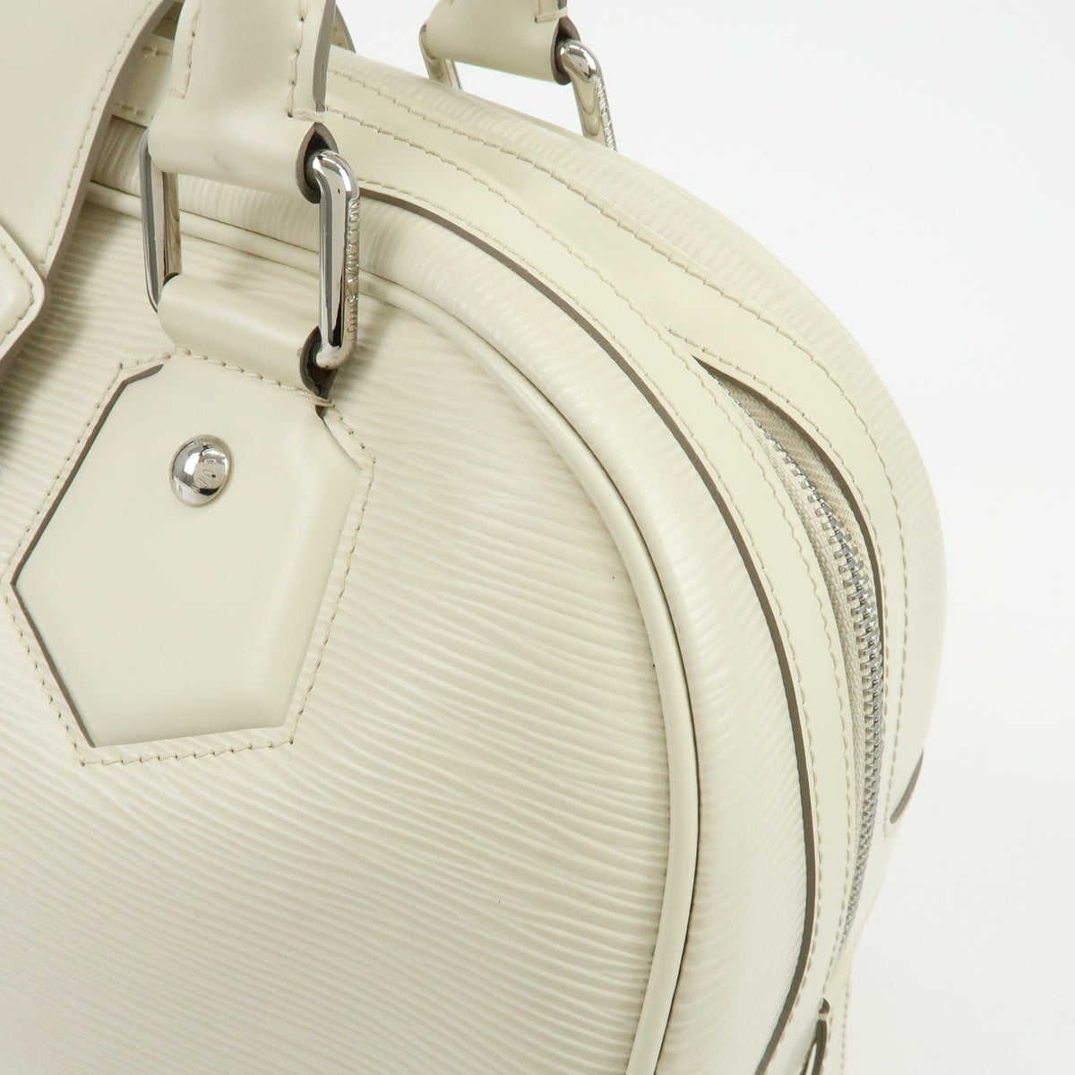 Louis Vuitton Montaigne Bowling Epi Leather White Leather Handbag (Pre-Owned)