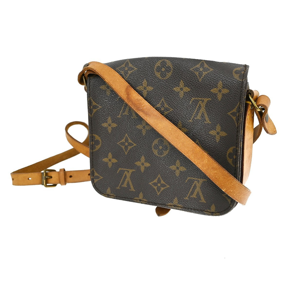 Louis Vuitton Cartouchiere Monogram Brown Canvas Shoulder Bag Bag (Pre-Owned)