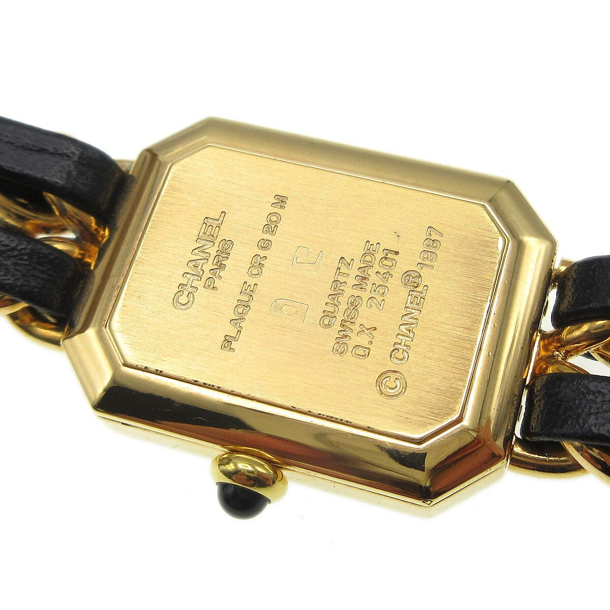 Chanel Premiere Rock Quartz Plated Metal And Leather Watch (Pre-Owned)