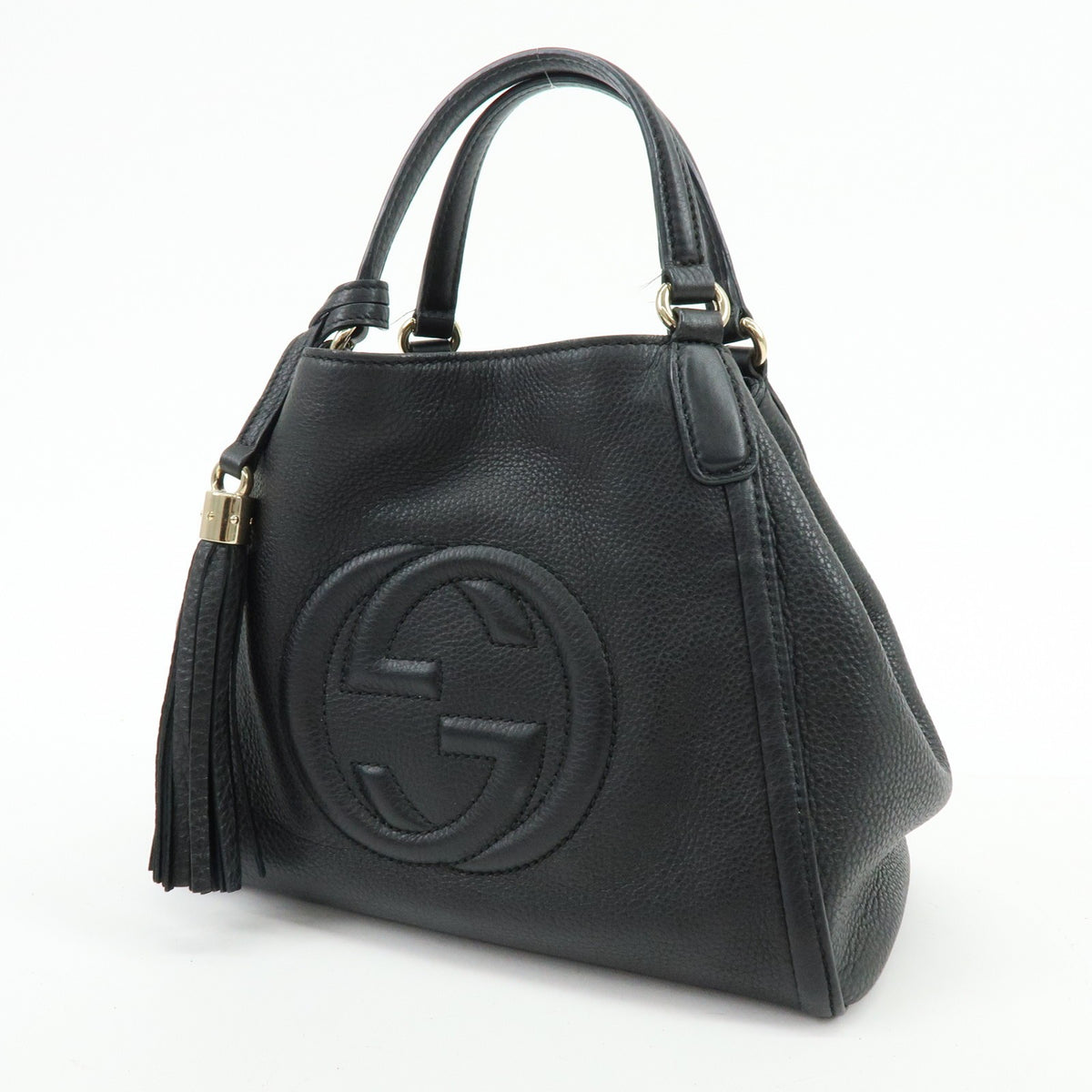 Gucci Soho Leather Black Leather Shoulder Bag Bag (Pre-Owned)