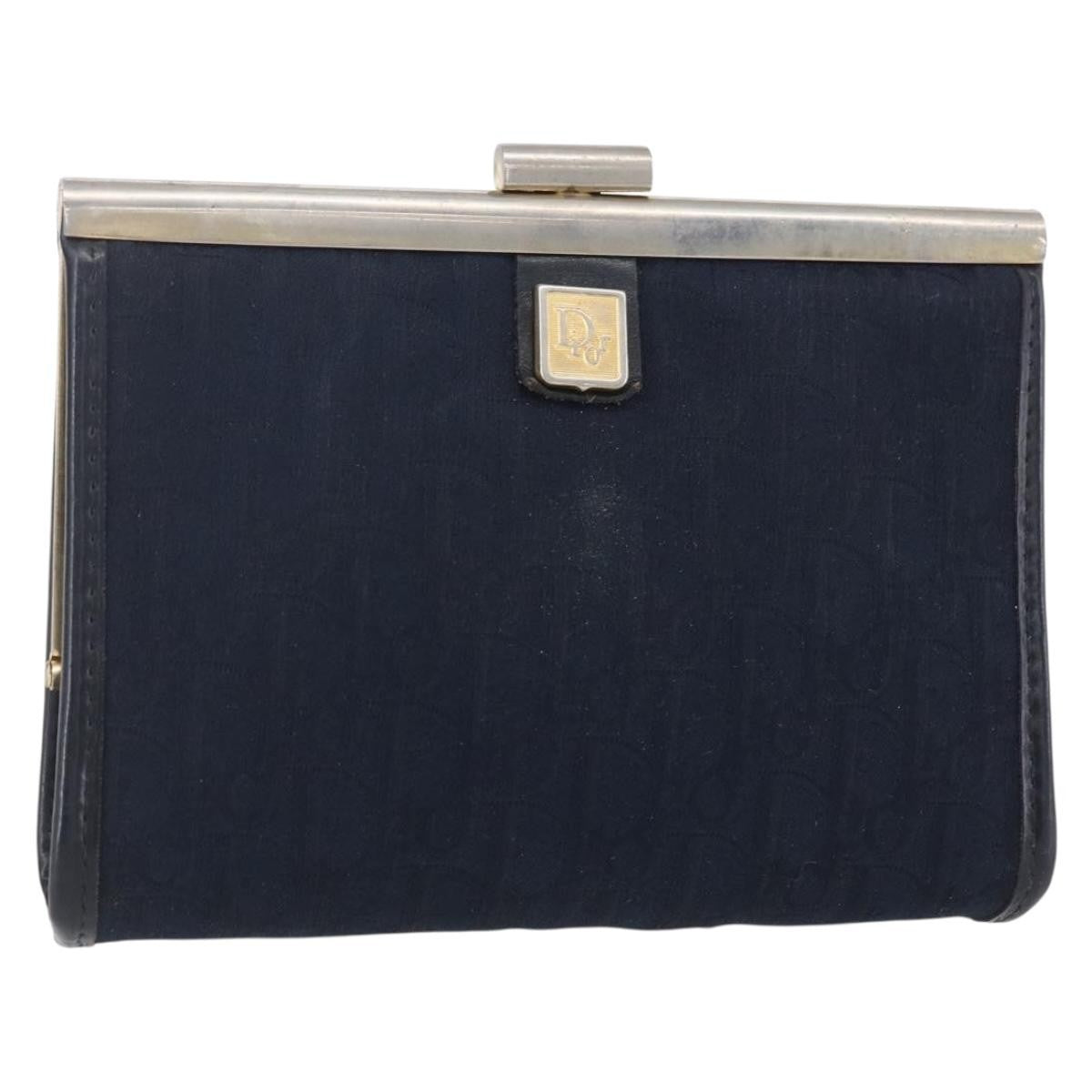 Christian Dior Vintage Trotter Canvas Navy Canvas Clutche & Pouche Bag (Pre-Owned)