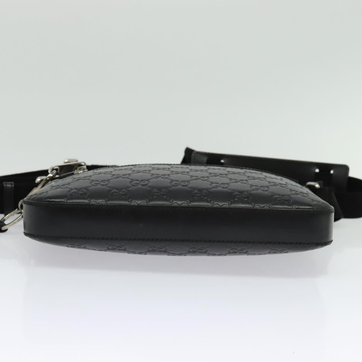 Gucci Signature Zip Messenger Guccissima Leather Black Leather Shoulder Bag Bag (Pre-Owned)
