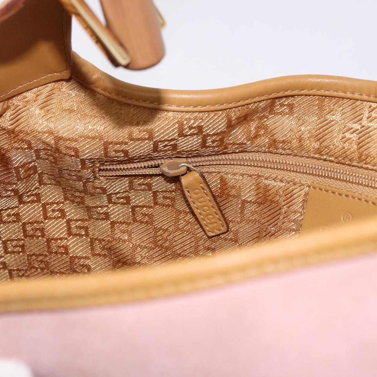Gucci Bamboo Jackie Suede Pink Suede Handbag (Pre-Owned)