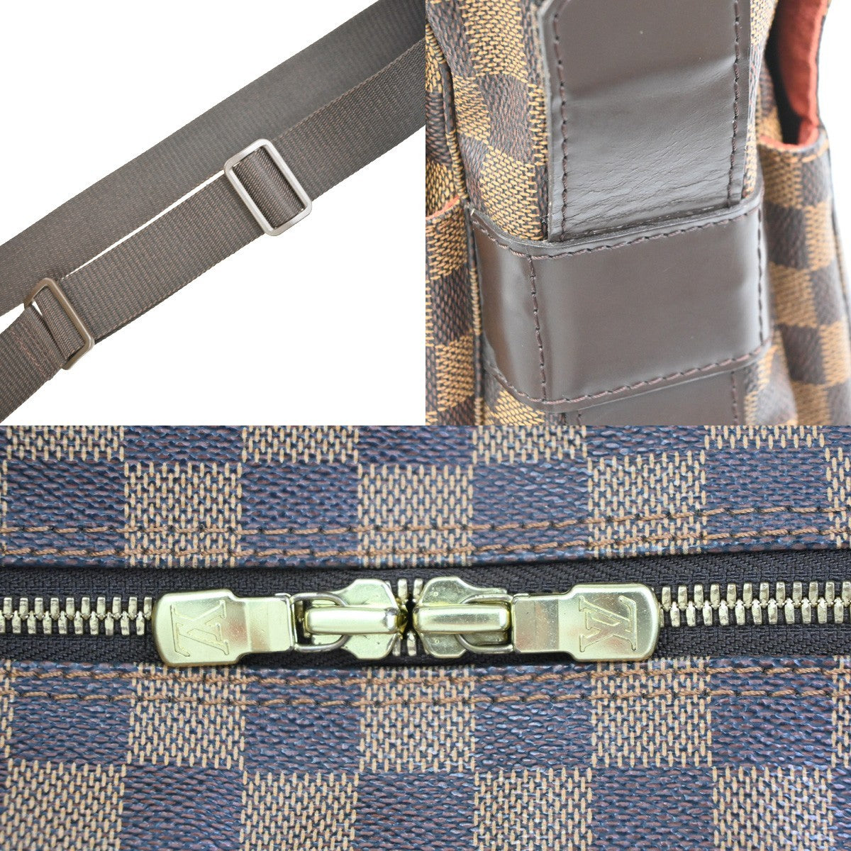 Louis Vuitton Naviglio Damier Brown Canvas Handbag (Pre-Owned)