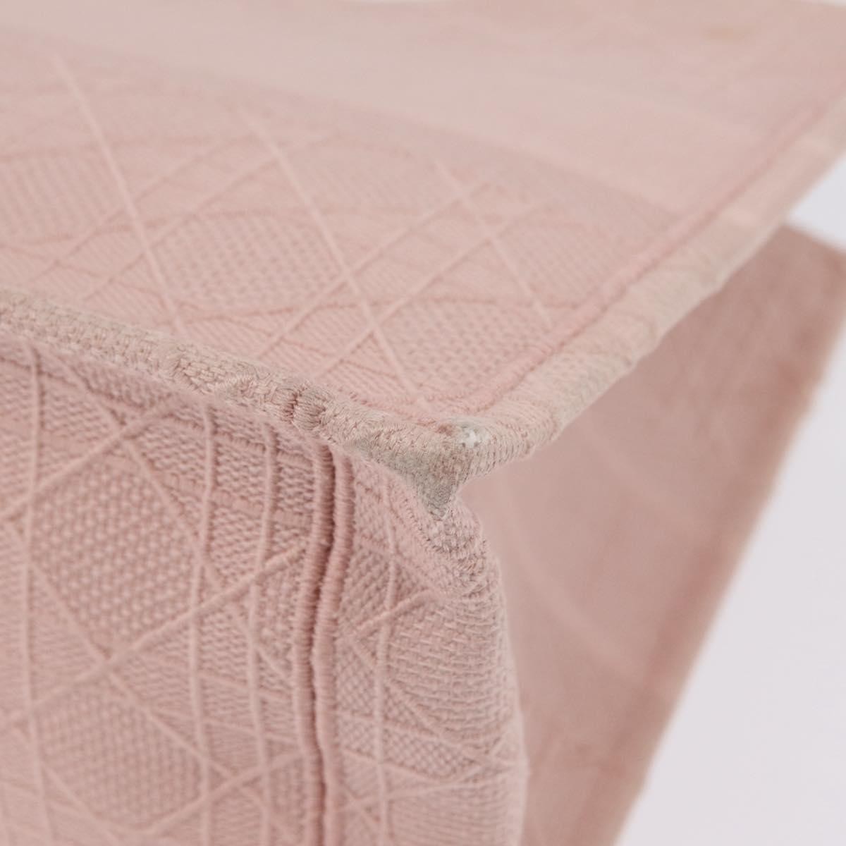 Christian Dior Book Cannage Embroidered Canvas Pink Canvas Tote Bag Bag (Pre-Owned)