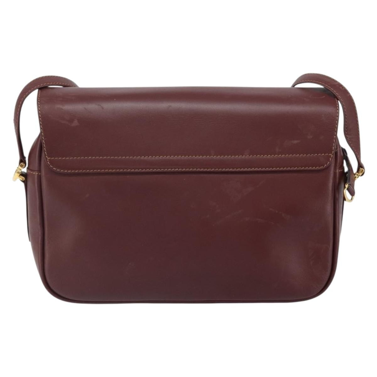 Cartier Must De Cartier Leather Burgundy Leather Shoulder Bag Bag (Pre-Owned)