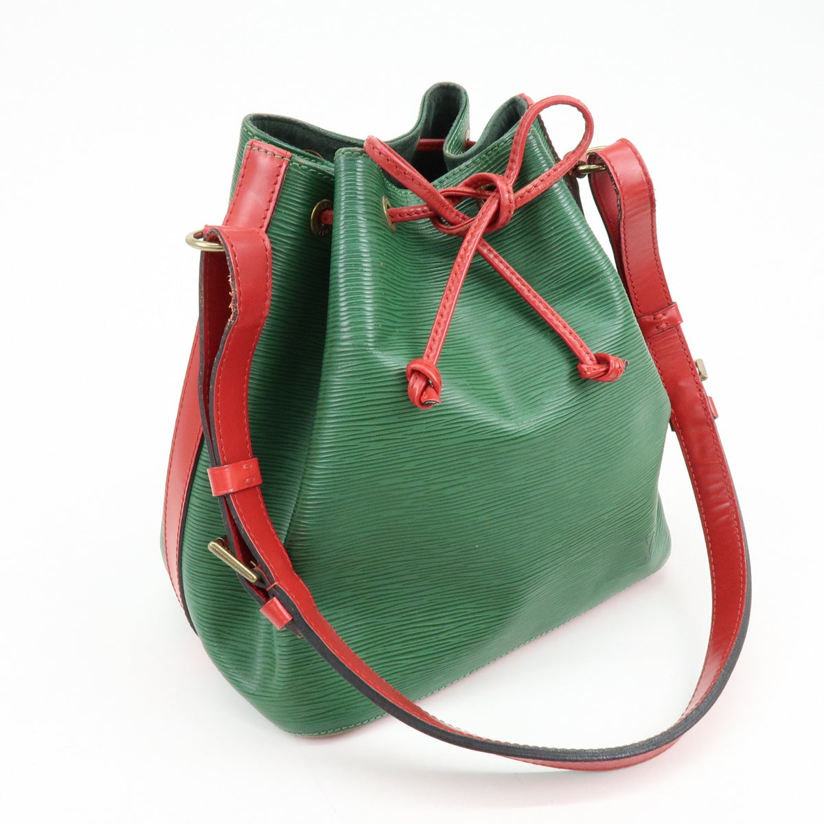 Louis Vuitton Bicolor Petit Noe Epi Leather Green Leather Handbag (Pre-Owned)