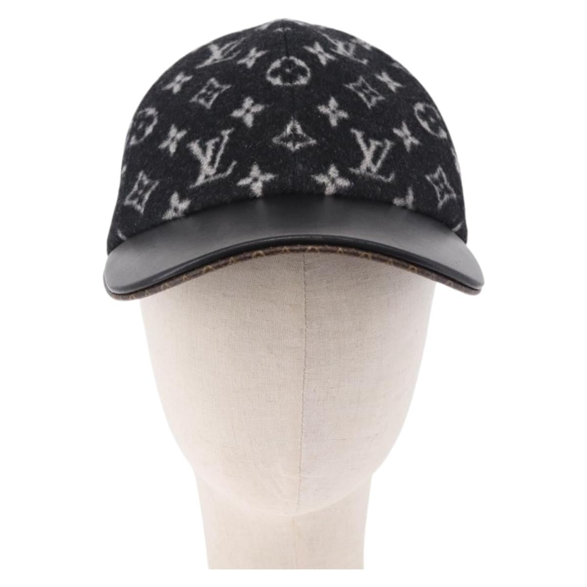 Louis Vuitton Carry On Baseball Cap Monogram Wool And Leather Black Wool Head Accessory Accessory (Pre-Owned)