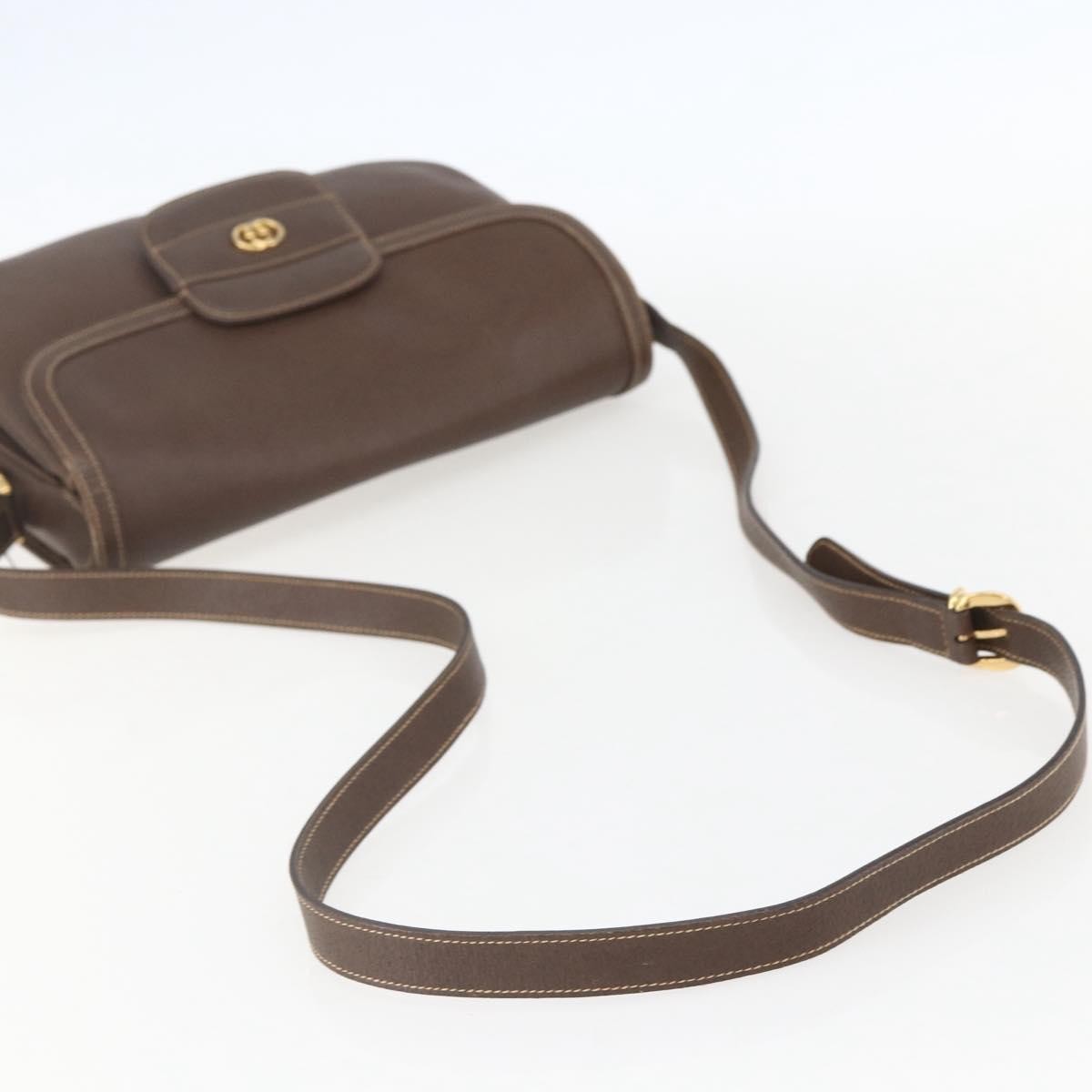 Gucci Vintage Leather Brown Leather Shoulder Bag Bag (Pre-Owned)