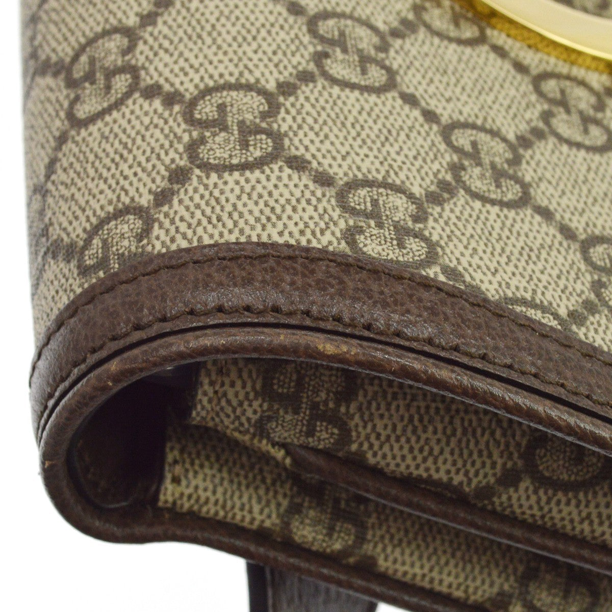 Gucci Blondie Belt Gg Coated Canvas Brown Canvas Clutche & Pouche Bag (Pre-Owned)