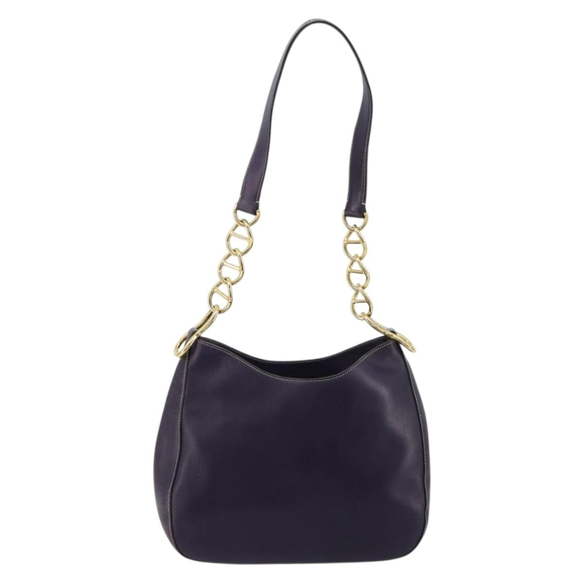Prada Chain Leather Purple Leather Handbag (Pre-Owned)