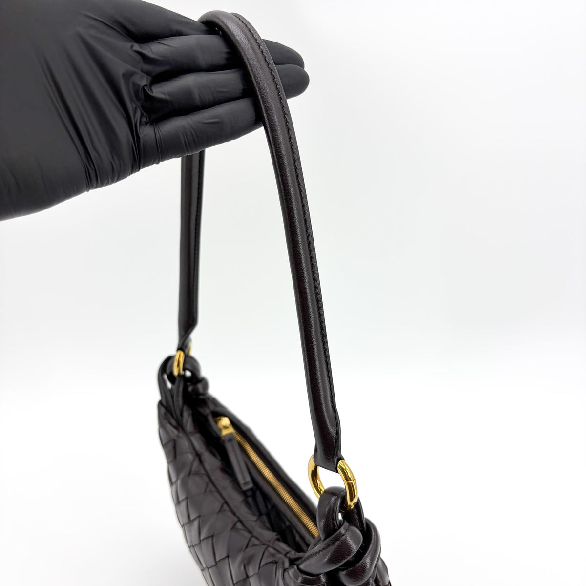 Bottega Veneta Gemelli Intrecciato Leather Black Leather Shoulder Bag Bag (Pre-Owned)