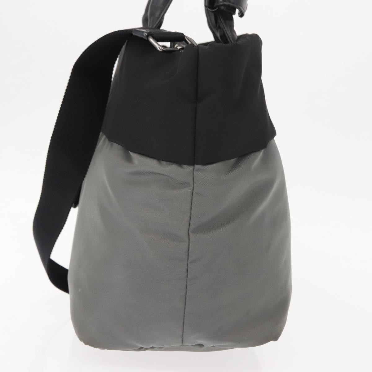 Prada Convertible Double Tote Tessuto Black Nylon Handbag (Pre-Owned)