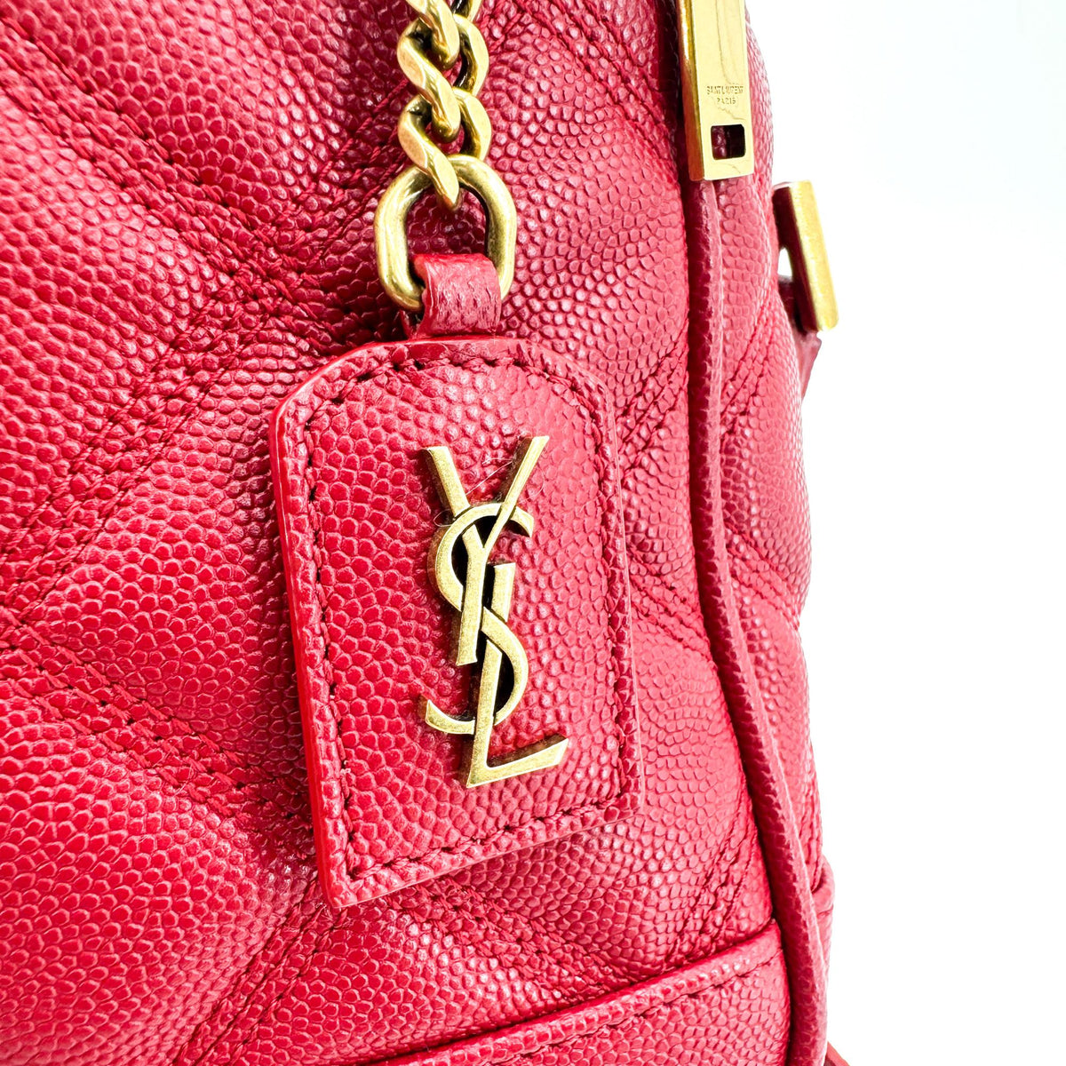 Saint Laurent 80'S Vanity Quilted Leather Red Leather Shoulder Bag Bag (Pre-Owned)