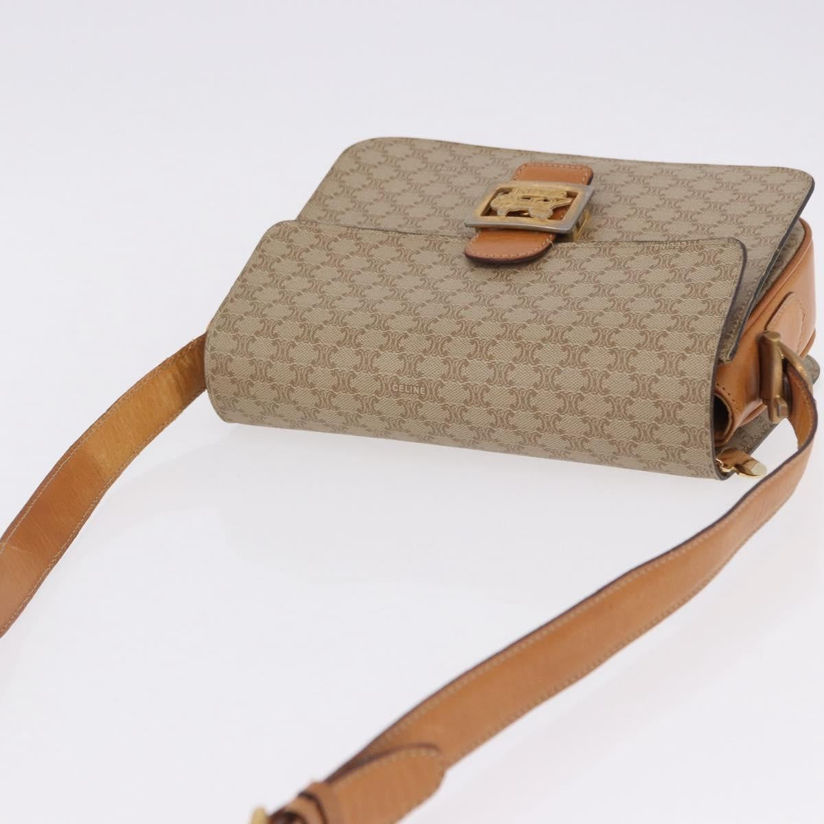 Celine Macadam Canvas Beige Canvas Shoulder Bag Bag (Pre-Owned)