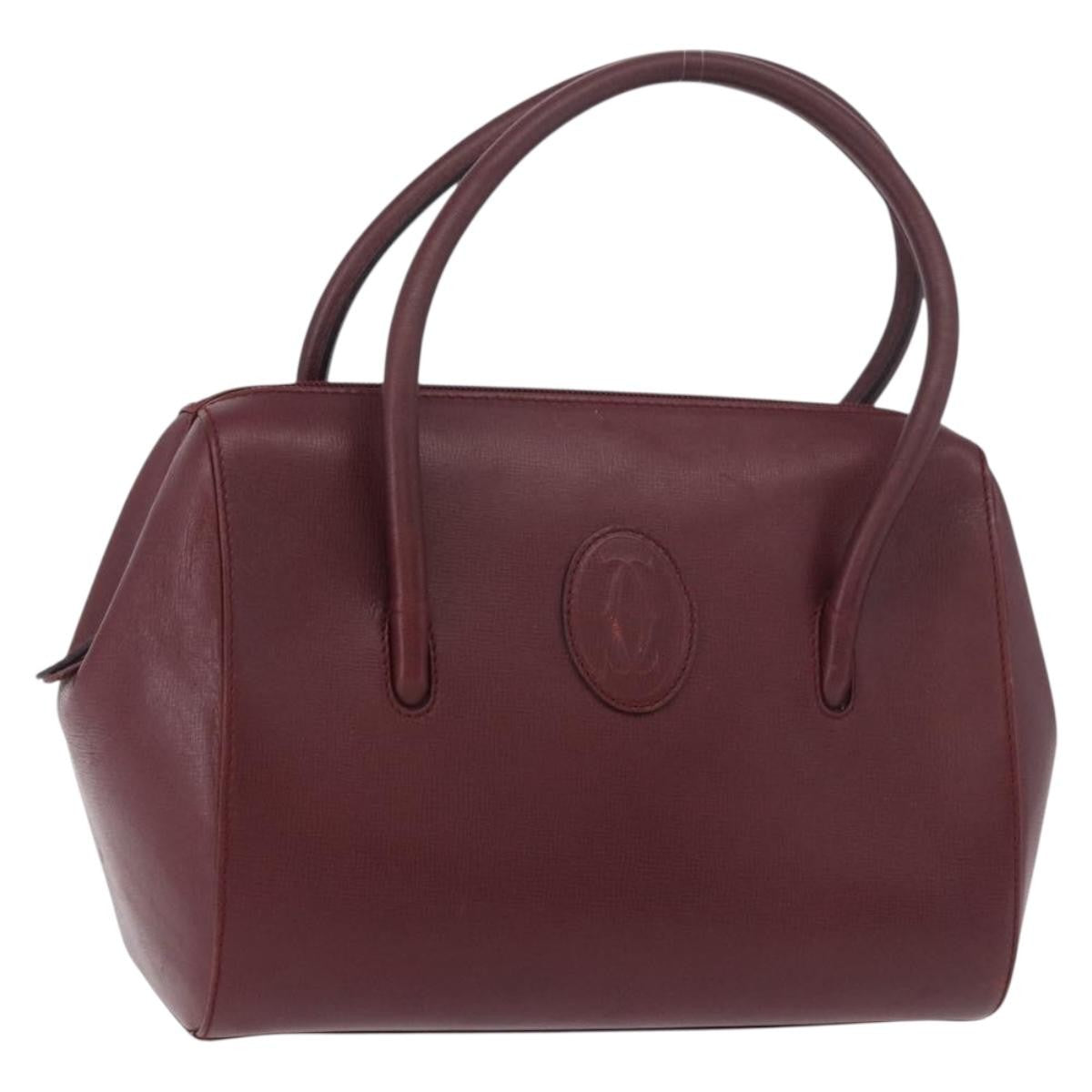 Cartier Must Line Leather Burgundy Leather Handbag (Pre-Owned)