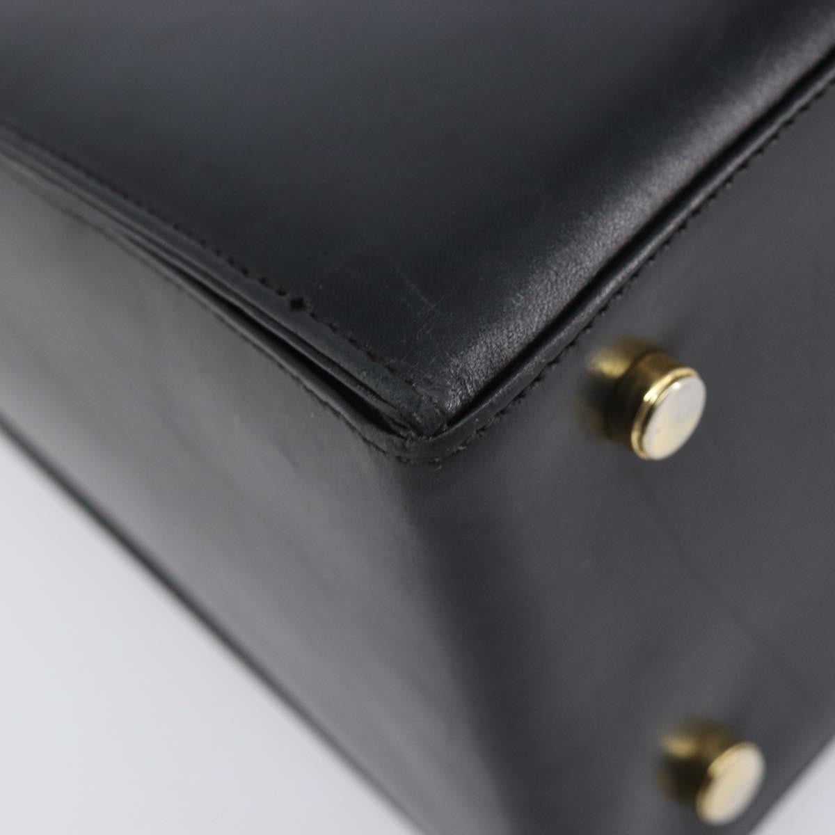 Salvatore Ferragamo Convertible Top Handle Leather Black Leather Handbag (Pre-Owned)