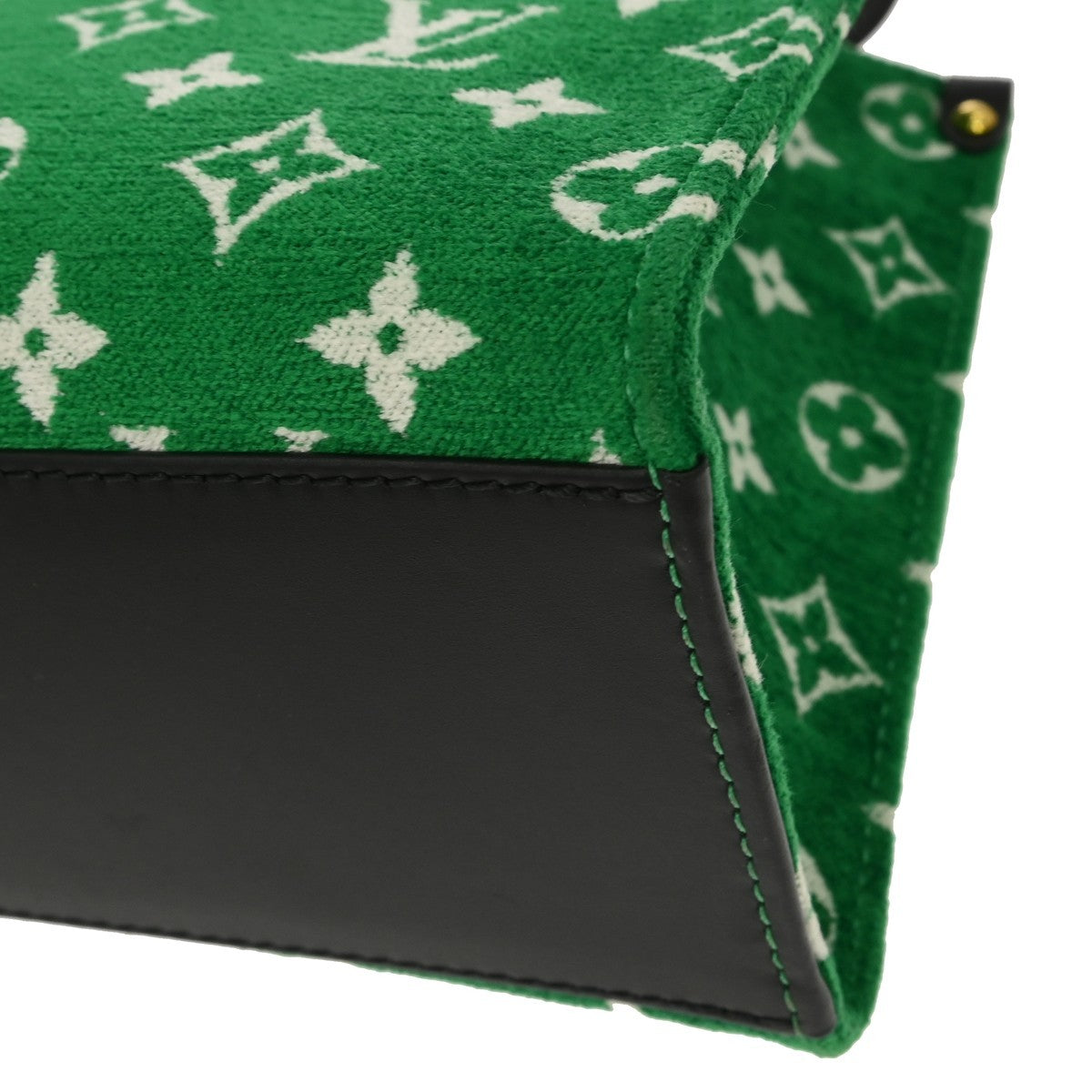 Louis Vuitton Onthego Tote Lv Match Monogram Jacquard Velvet Green Velvet Tote Bag Bag (Pre-Owned)