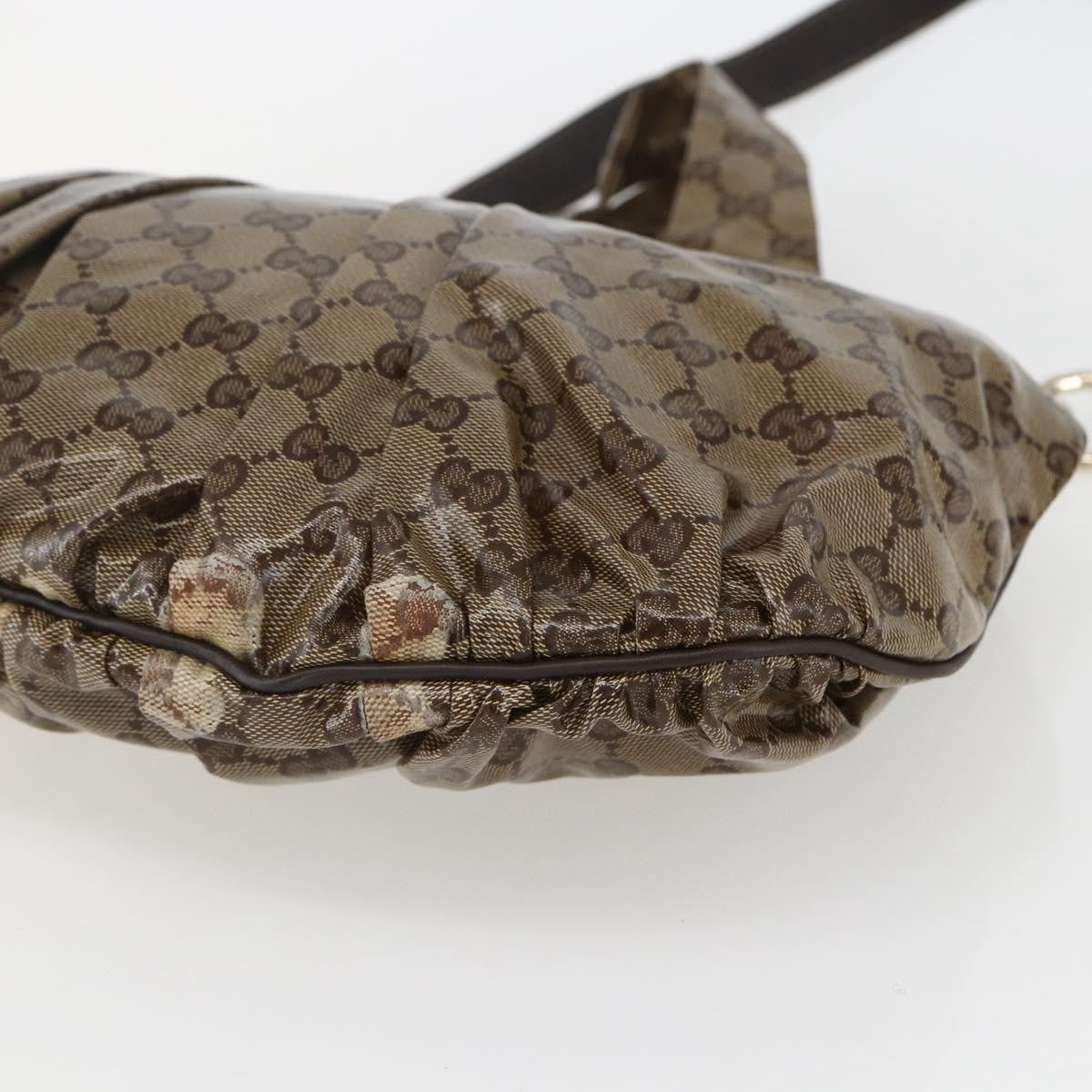 Gucci Hysteria Convertible Top Handle Gg Coated Canvas Beige Canvas Handbag (Pre-Owned)