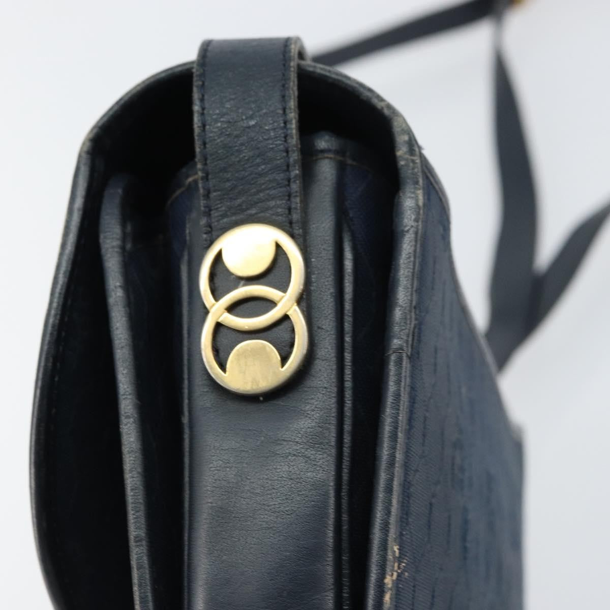 Christian Dior Vintage Honeycomb Canvas Navy Canvas Shoulder Bag Bag (Pre-Owned)