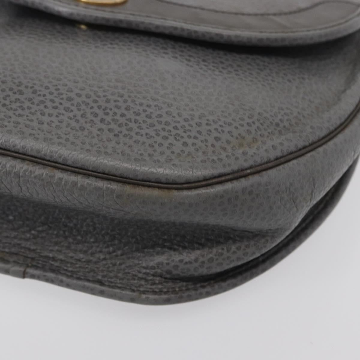 Christian Dior Vintage Cd Logo Leather Gray Leather Tote Bag Bag (Pre-Owned)