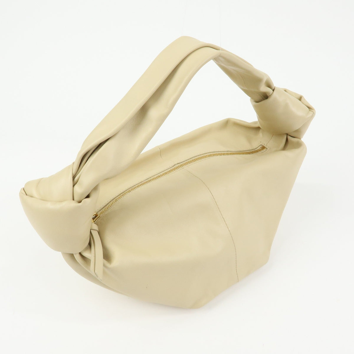 Bottega Veneta Double Knot Hobo Leather Beige Leather Shoulder Bag Bag (Pre-Owned)