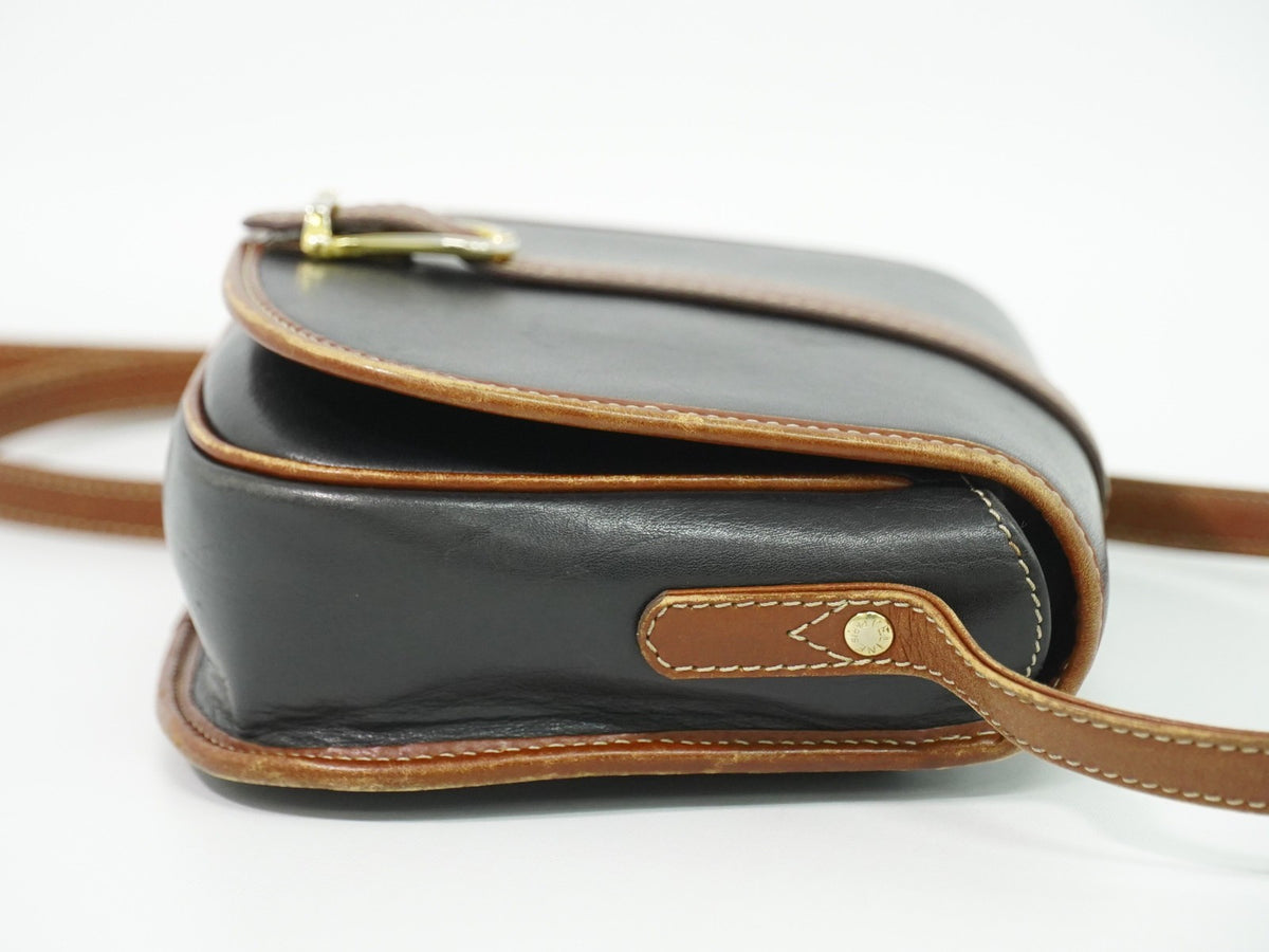 Celine Flap Shoulder Leather Black Leather Shoulder Bag Bag (Pre-Owned)