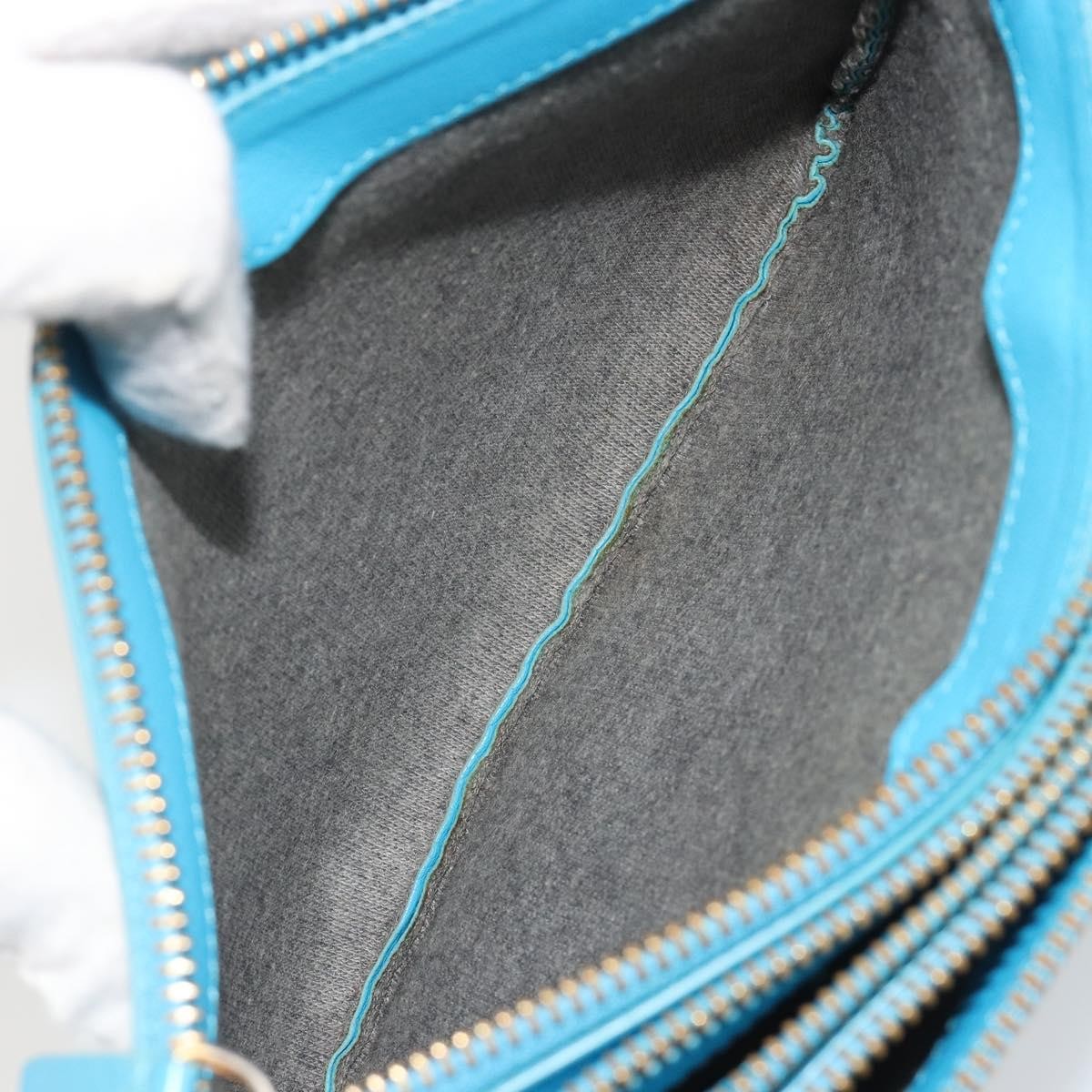 Celine Trio Leather Blue Leather Crossbody Bag Bag (Pre-Owned)