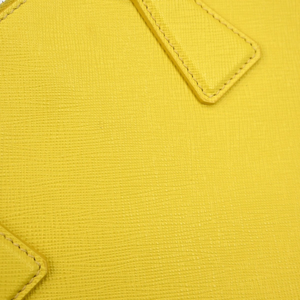 Prada Galleria Double Zip Saffiano Leather Yellow Leather Tote Bag Bag (Pre-Owned)
