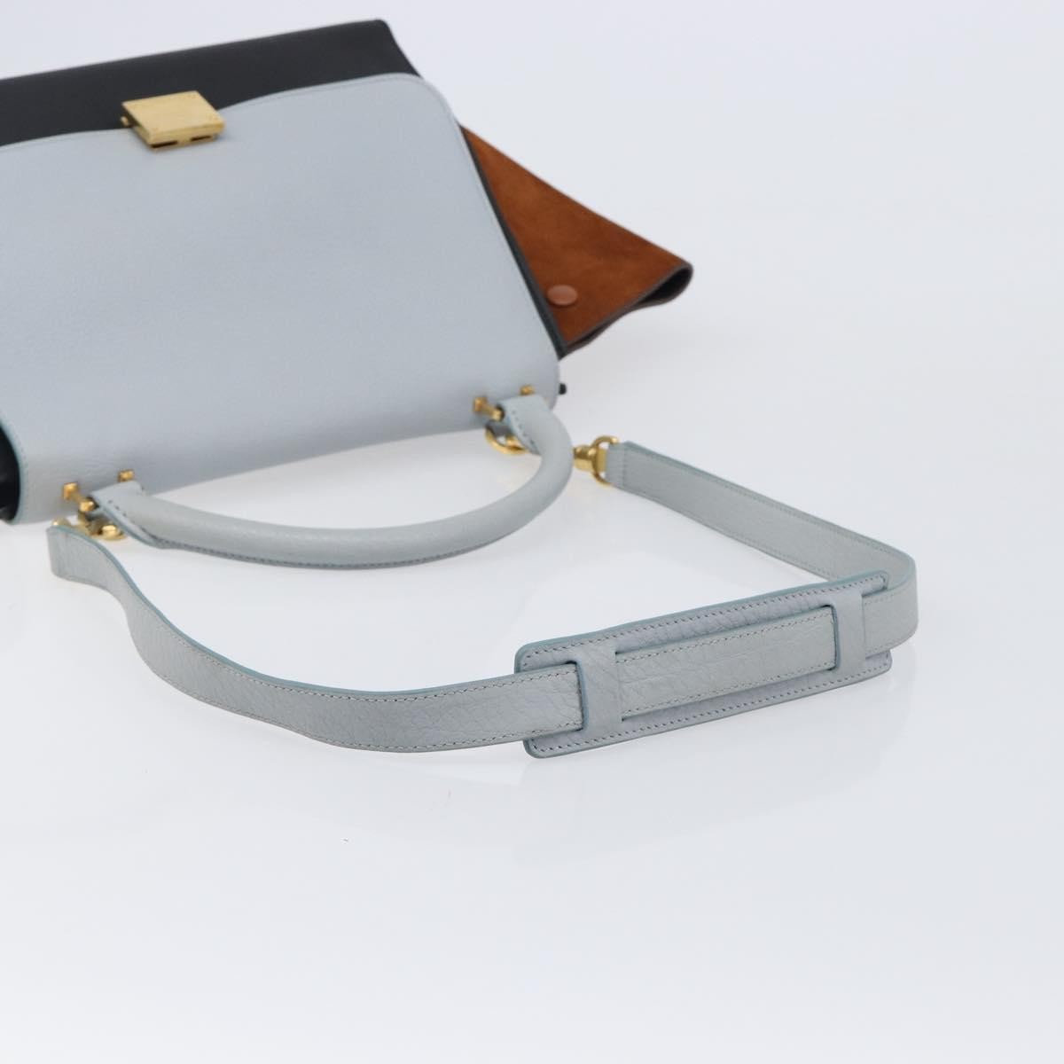 Celine Trapeze Leather Blue Leather Handbag (Pre-Owned)