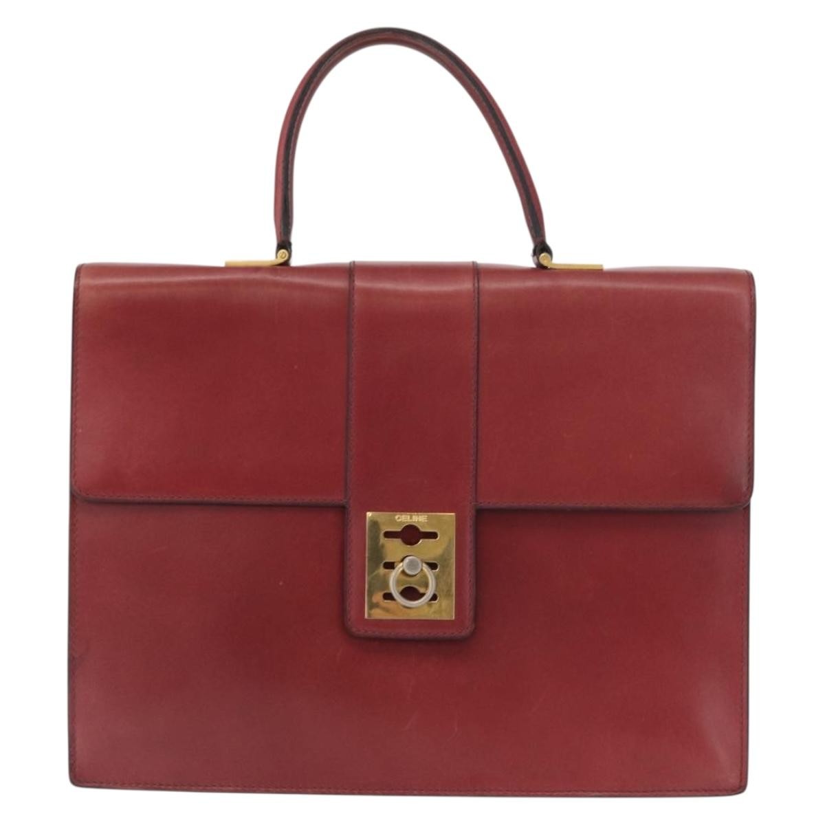 Celine Handbag Leather Red Leather Handbag (Pre-Owned)