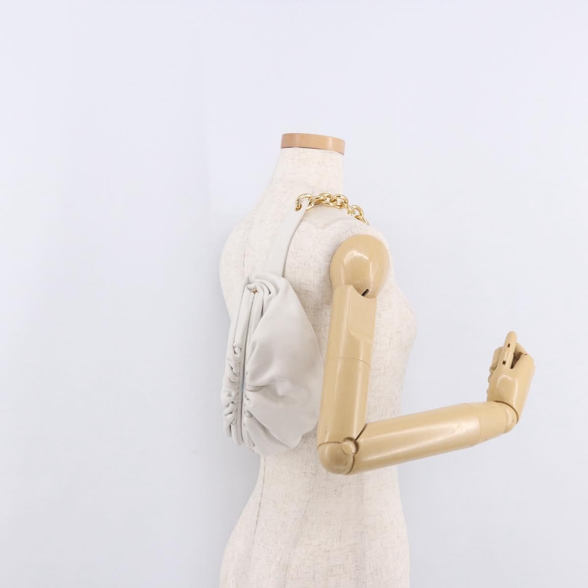 Bottega Veneta The Chain Leather White Leather Shoulder Bag Bag (Pre-Owned)