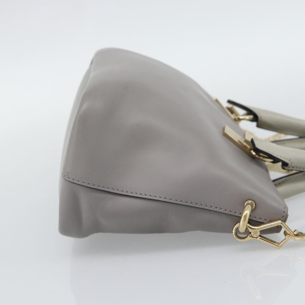 Chloe Bicolor Baylee Satchel Leather Gray Leather Handbag (Pre-Owned)