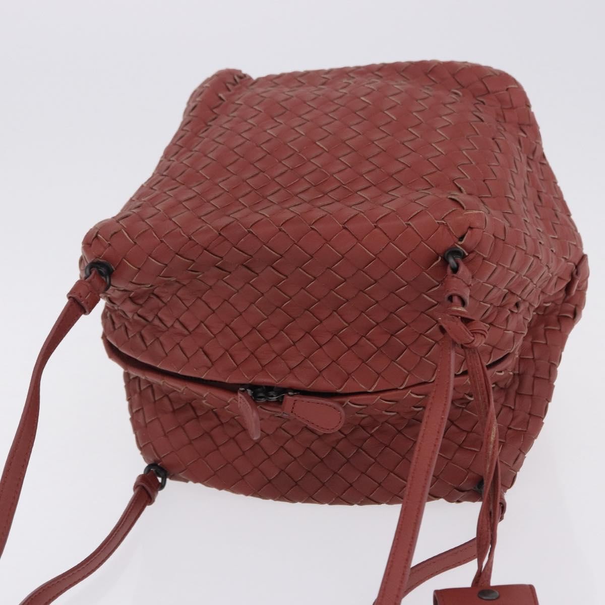 Bottega Veneta Zip Cube Messenger Intrecciato Nappa Brown Leather Shoulder Bag Bag (Pre-Owned)