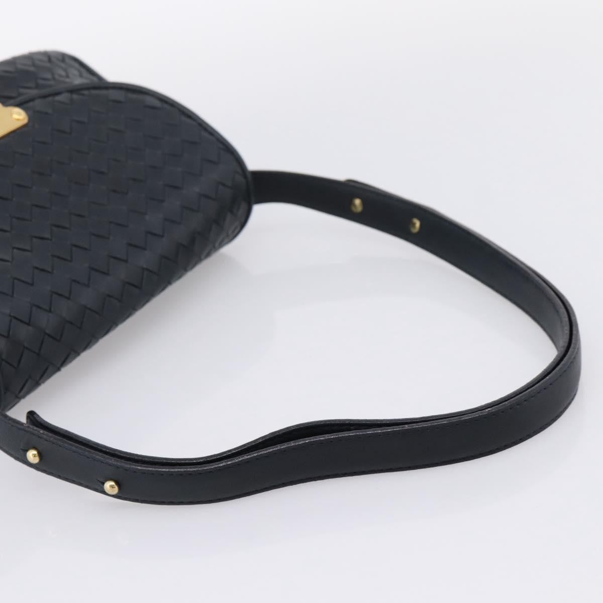 Bottega Veneta Shoulder Leather Black Leather Shoulder Bag Bag (Pre-Owned)