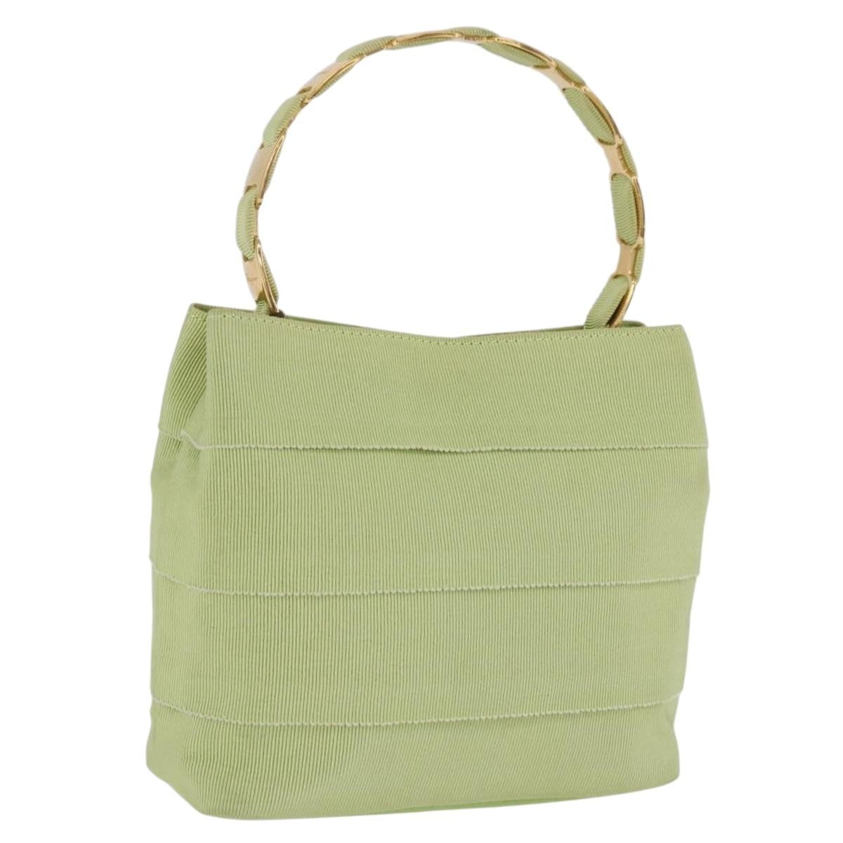 Salvatore Ferragamo Vala Canvas Green Canvas Shoulder Bag Bag (Pre-Owned)